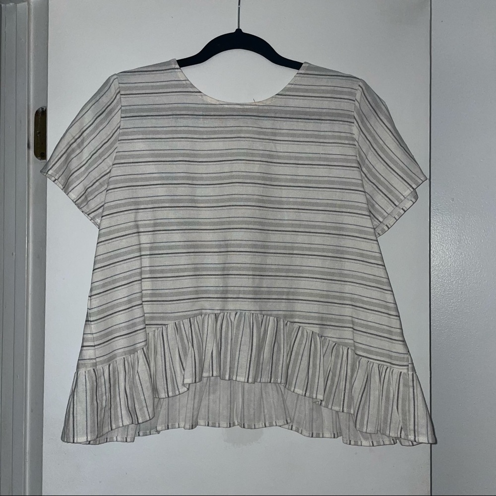Striped shark bite crop top